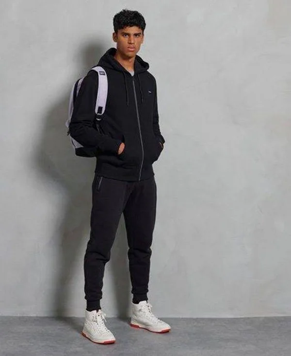 Superdry Men's Sportstyle Zip Hoodie Black Size: Xs