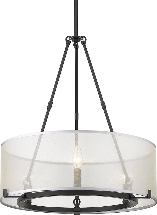 Golden Lighting-5019-3 BLK-Alyssa 3 Light Chandelier Matte Black