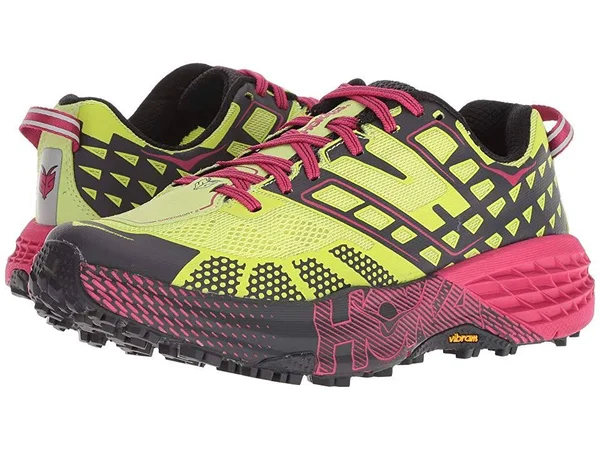 In Box Hoka One One Speedgoat 2 Trail Running Shoes Sz 8 Green - Nine