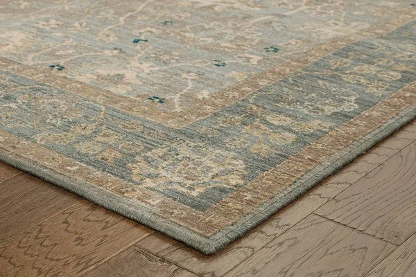 Tommy Bahama Vintage 534E2 2&7x22 x 9&4x22 Runner Blue, Beige Area Rug
