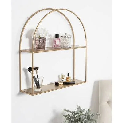 Azumi 2 Piece Metal Accent Shelf Latitude Run Finish: Gold