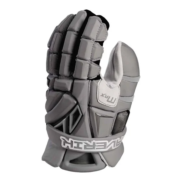 Maverik Max Goalie Glove Lacrosse Gloves - Grey - Size: Medium