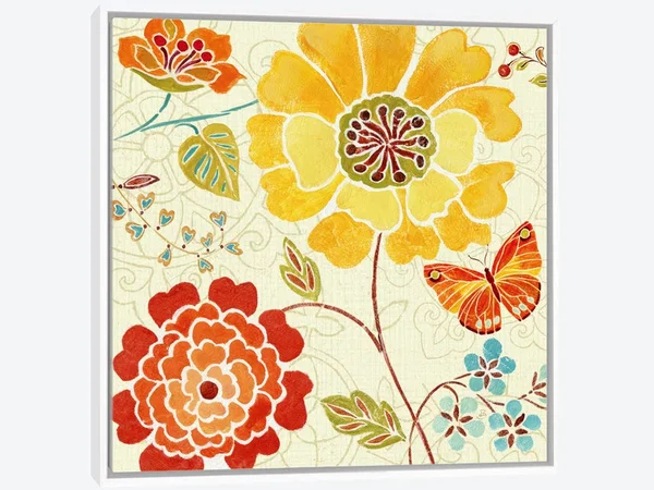 Framed Canvas Art (White Floating Frame) - Spice Bouquet III by Daphne Brissonnet ( Floral & Botanical > Flowers art)