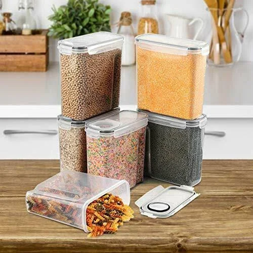 SODPE 6 Pack Cereal Containers Storage Set - BPA Free - Airtight Food Storage Container with Lids, 135.2oz for Snacks, Sugar, Ri