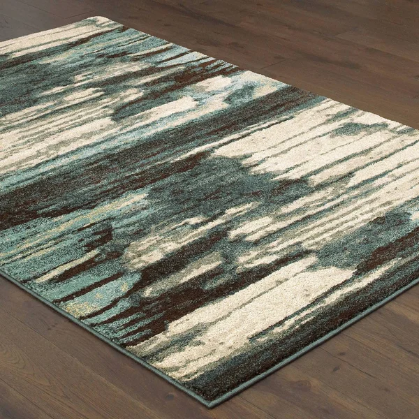 3&10x22x5&5x22 Camryn Jade Layers Rug Blue/Ivory - Captiv8e Designs