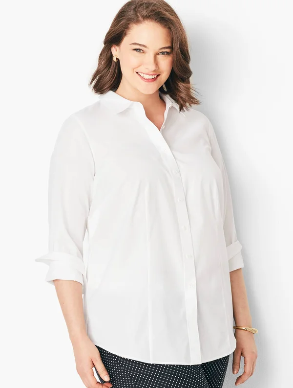 Plus Size - The Perfect Shirt - Solid - White - 16 Talbots