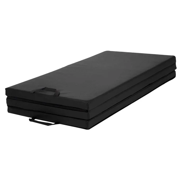 Prosource Tri-Fold Folding Thick 6&x4& Exercise Mat with Carrying Handles for Tumbling/Martial Arts, Black