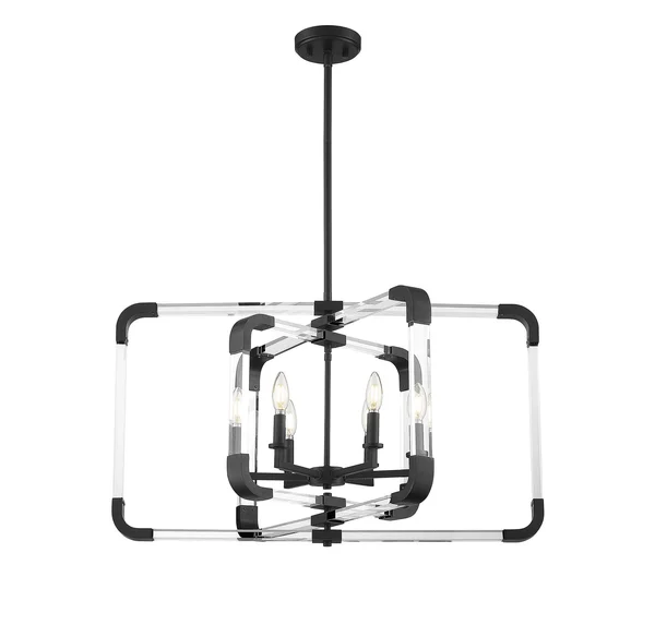 Savoy House 7-1660-6-89 Rotterdam Matte Black 6 Light Pendant