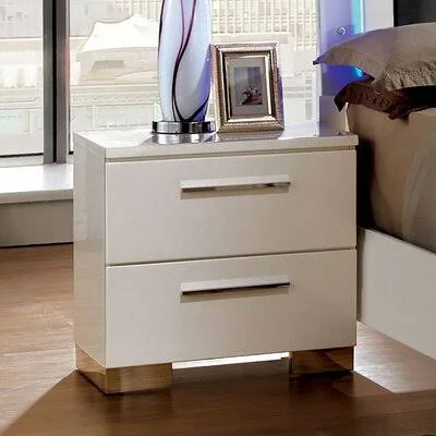 Anaistacia 2 - Drawer Nightstand in Glossy White Orren Ellis