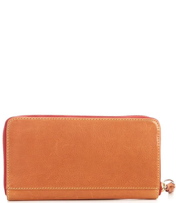 Dooney & Bourke Florentine Large Zip Around Wristlet Wallet Ecru