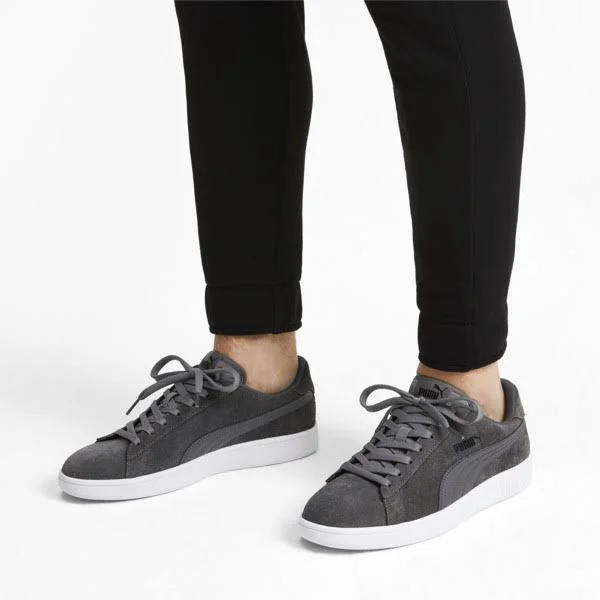 Puma Men's Smash Suede Low-top Sneakers - Grey - Size 10