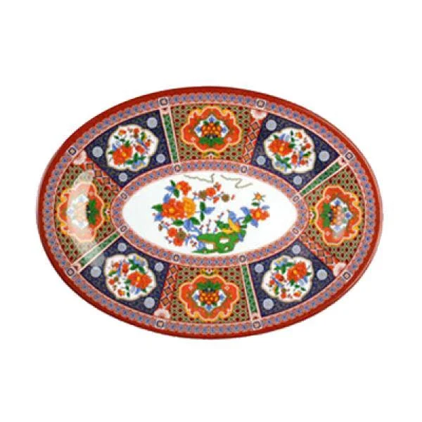 Thunder Group 2016TP Peacock 16x22 x 11 5/8x22 Oval Melamine Platter - 12/Pack