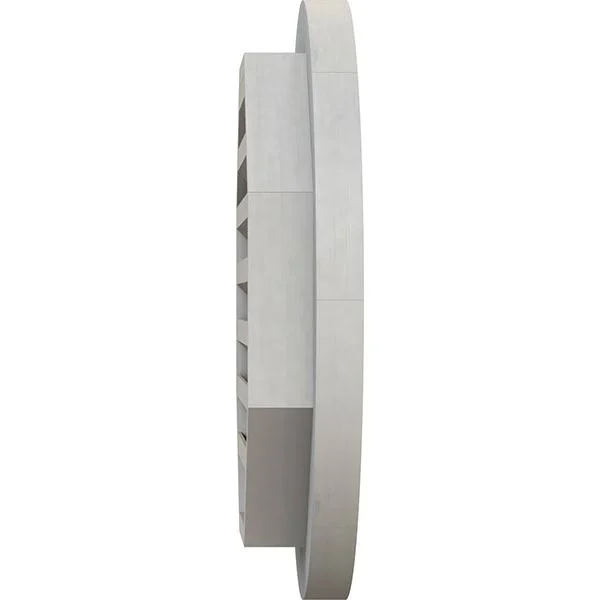 Ekena Millwork GVWRO12X1200RFPWR 12x22W x 12x22H Round Gable Vent (17x22W x 17x22H Frame Size): Primed, Functional, Rough Sawn W