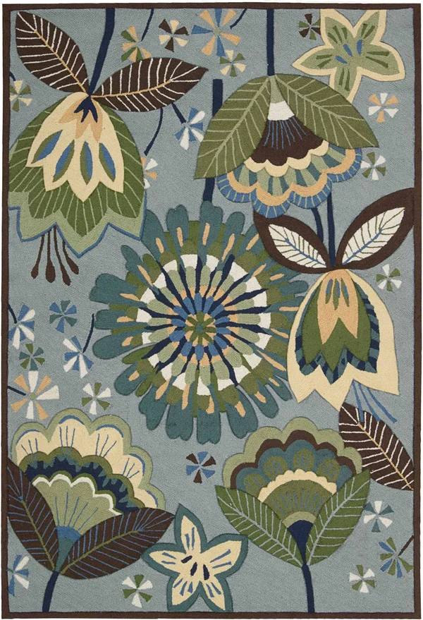 Nourison Fantasy FA12 8& x 10&6x22 Aqua Rug