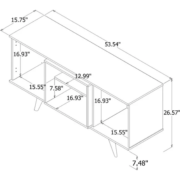 Manhattan Comfort 18PMC5 Hampton 53.54 TV Stand - Maple Cream