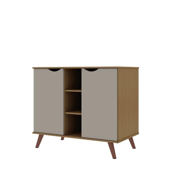 Manhattan Comfort Hampton Buffet Stand in Off White and Maple Cream 16PMC11