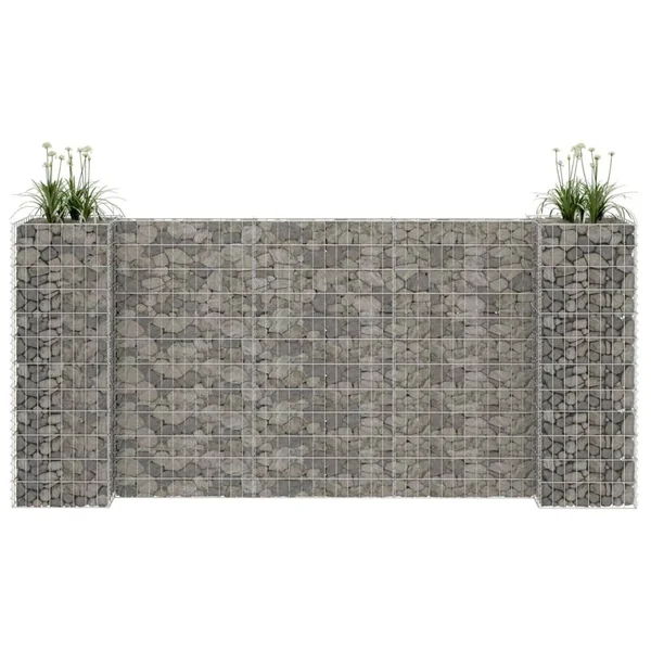 vidaXL H-Shaped Gabion Planter Steel Wire 223.6x22x15.7x22x47.2x22