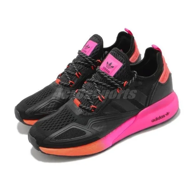 Adidas ZX 2K Boost &Black Gradient& Core Black/Core Black/Solar Red Marathon Running Shoes/Sneakers FV9997 (Size: US 8.5)