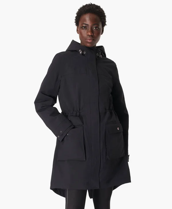 Sweaty Betty Stride Waterproof Parka, Black, Women's L