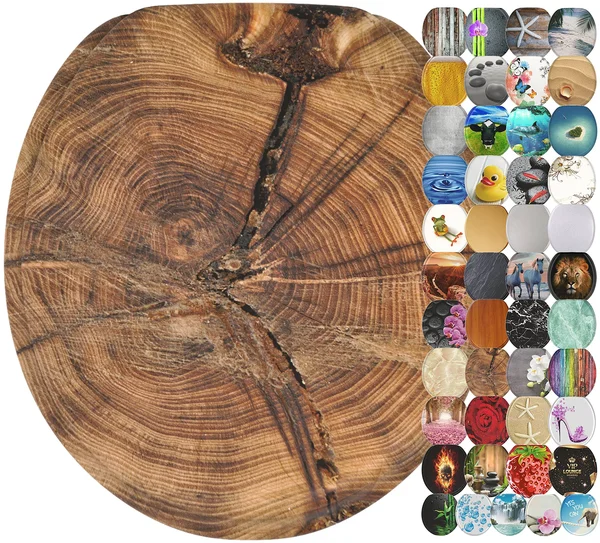 Sanilo Round Toilet SEAT, Wide Choice of Slow Close Toilet Seats, Molded Wood, Strong Hinges (Old Tree)