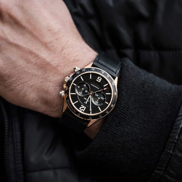 Vincero Bla-rg-p05 The Apex Rose Gold & Black Leather Men's Watch