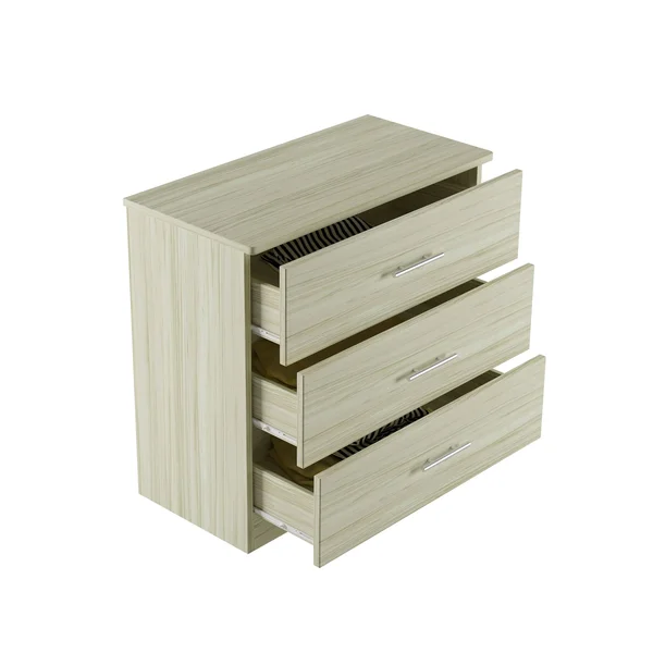 Milford Solid Wood Cane 3 Drawer Chest - 3-Drawer