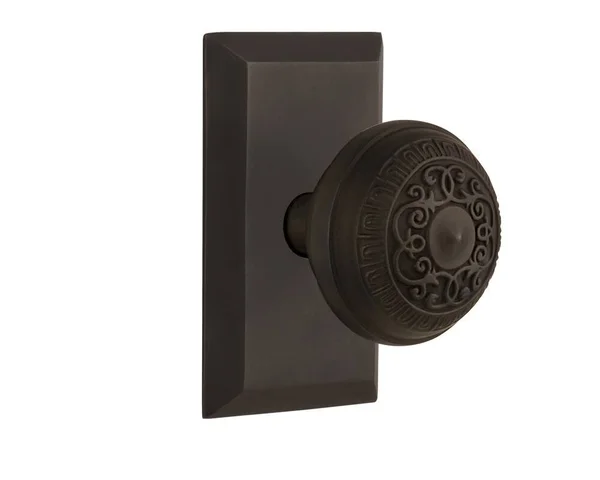 Nostalgic Warehouse Studio Plate with Egg & Dart Knob - Double Dummy, Oil-Rubbed Bronze 713505