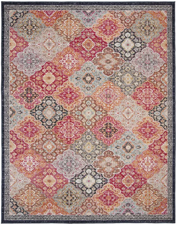 Safavieh Red/Aqua Montage Lyra Rug - 8x10 ft