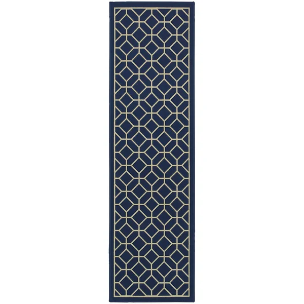 Oriental Weavers Riviera 4771G Navy Area Rug 7&10x22 x 10&10x22