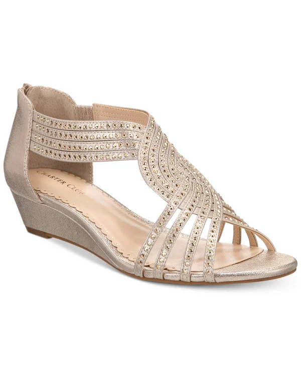Charter Club Womens Ginifur Open Toe Casual Strappy Sandals