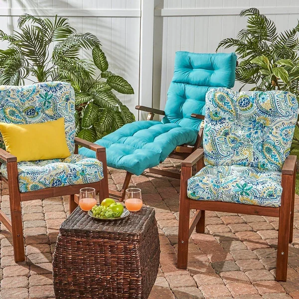 Set of 2 Outdoor Seat/Back Chair Cushion Baltic Greendale Home Fashions - 42 x 21 x 4 inches