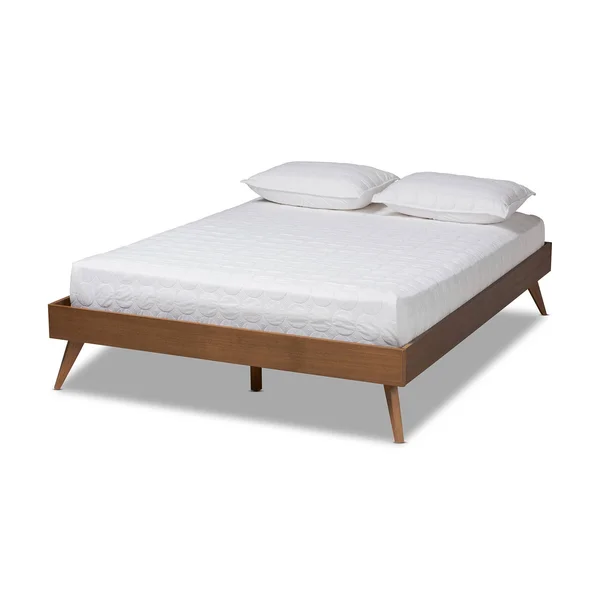 Baxton Studio Lissette Walnut Brown Wood Queen Platform Bed Frame
