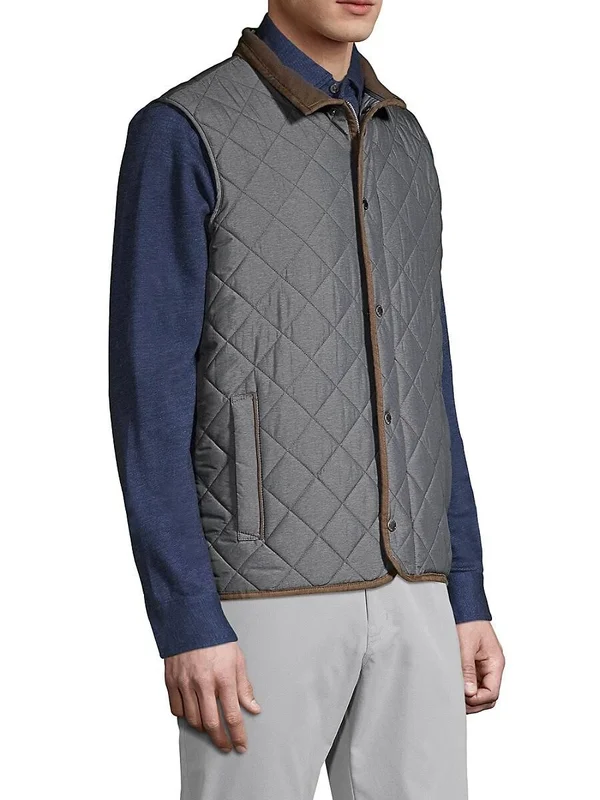 Peter Millar Men's Essex Quilted Vest - Iron - Size Small